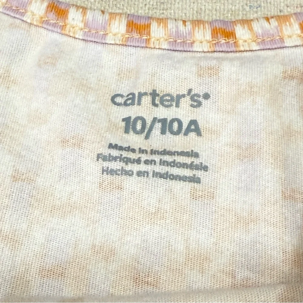 Carter’s Girls Patterned Romper - Cream and Orange - Size 10/10A